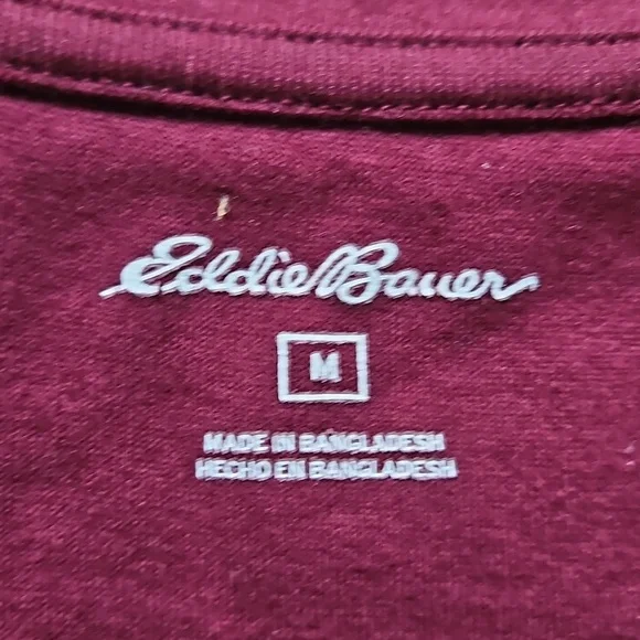 Eddie Bauer Red Fitted Long Sleeve T-Shirt, Size M - Picture 2 of 6